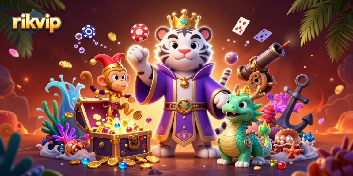 Experience thrilling gameplay at rikvip with a colorful jungle scene showcasing casino excitement and vibrant characters.