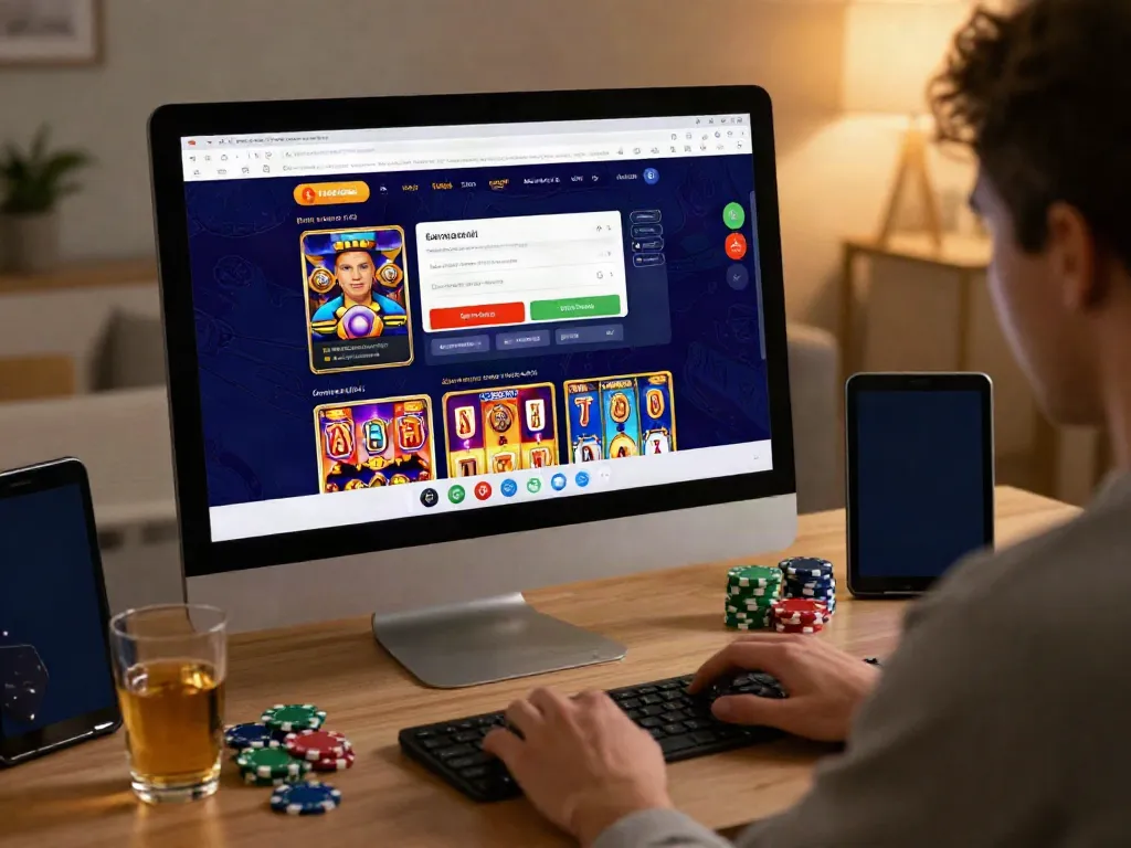 Engaging online gambling scene showcasing casinos that accept credit cards, highlighting interactive gameplay and vibrant graphics.