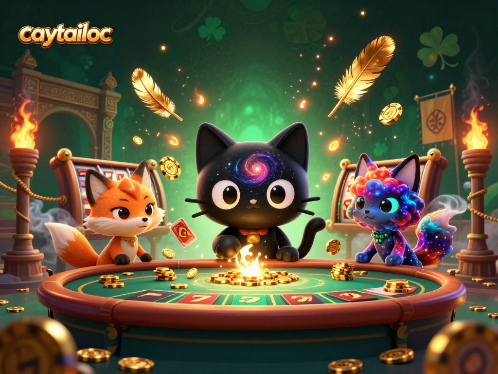 Caytailoc enthralls players with a cosmic jackpot adventure featuring a black hole cat and nebula fox.