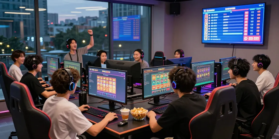 Competitive gaming event showcasing friends enjoying we88 PGSLOT in a modern lounge.