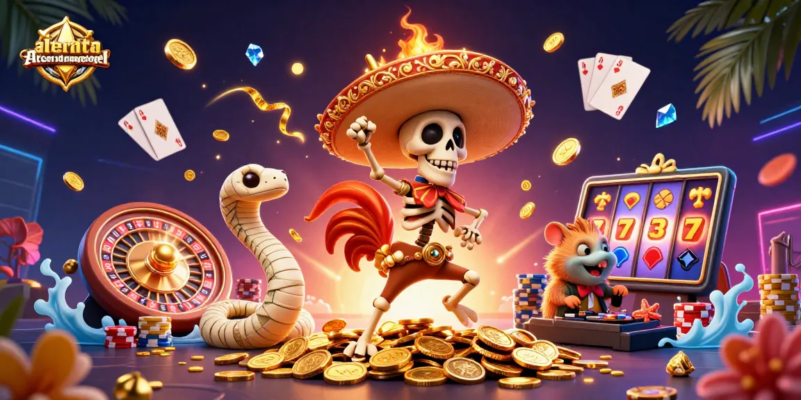 Play and win big at alternatifcongtogel with vibrant casino-themed characters celebrating winnings in an epic 3D scene.