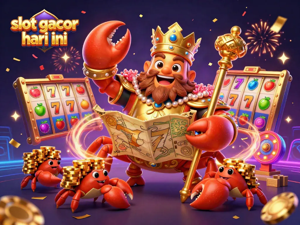 Experience the excitement of slot gacor hari ini with a golden crab emperor ruling the casino realm.